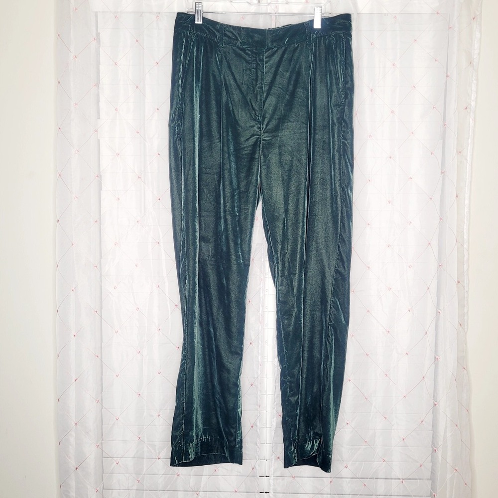 NWT Jason Wu Sz 10 Hunter Green Velvet Xmas Holiday Party Dress Trouser Pants